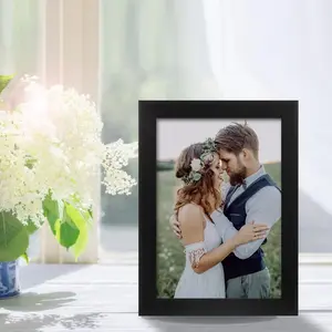 2 Pack 5x7 Picture Frame, Black for Wall and Tabletop Display, Resistant Plastic With Clear Plexiglass for Vertical or Horizontal Display Decor Photo