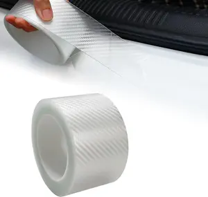 Car Door Edge Guards Door Sill Protector, .In x .Ft Door Entry Carbon Fiber Vinyl Wrap Film, AntiCollision Bumper Guard Door Sill ScratchResistant Tape for Vehicle (Transparent)