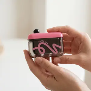 Travel Sized Oral Care Case Automatic Pop Up Dispenser Portable Refillable Compact Hygiene Holder For Toothpicks Floss Picks On The Go Oral Care Accessory For Home Restaurant Travel Lightweight Reusable Easy Use Essential Teeth Cleaning Tool