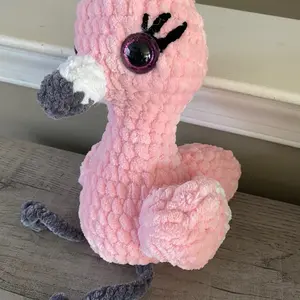Crochet pink flamingo