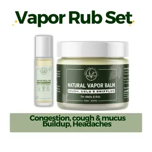 Vapor Roll-on & Vapor Rub Balm Set -  - Gentle Ingredients - Safe for All Ages - Handcrafted