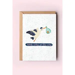 Little Cutie On the Way Greeting Card