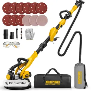 Alloyman Drywall Sander, 1050W Electric Drywall Sander with Vacuum Dust Collection, 2100RPM Wall Sander with 7 Variable Speed, Foldable & Extendable Handle, Double-Deck LED Light, Dust Bag and Hose, Holiday Deals: Christmas Gifts and New Year Gift Ideas