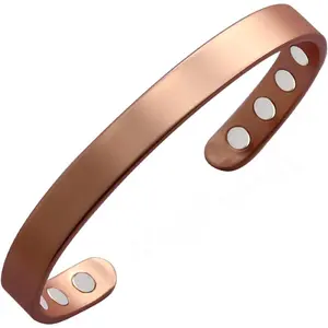 Copper Bracelet for Men and Women, 99.9% Pure Copper Magnetic Cuff Bangle with 8pcs 3500 Gauss Magnets, Adjustable Jewelry Gift