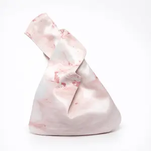 Knot Bag Handmade  |  Natural Lacquer Fluid Marbled– One-of-a-Kind Aesthetic wrist Bag, Perfect Luxury Gift Packaging
