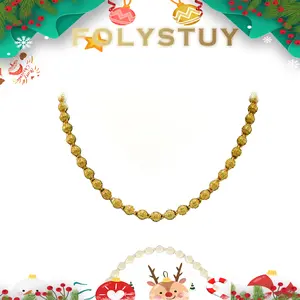 [6.6mm by 23.6inches Bead Necklace]【FOLYSTUY(YNY09)】Bead Necklace Hip Hop Necklace for Men & Women M Clasp Unisex Evening Chain & Link