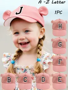 1-3Y Baby Boys Girls Baseball Cap, Adjustable Casual Sun Protection Hat, Cute Ear Design, 26 Letter Options, Daily Wear, Funny Bunny Hat