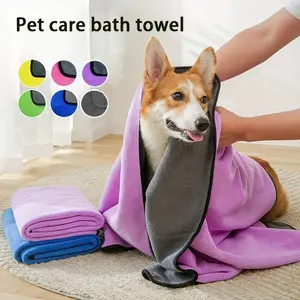2pcs Universal Pet Towels for Cats and Dogs, Ultra Soft Absorbent Microfiber, Fast Drying, Ideal for Bathing, Grooming, Rainy Days