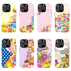 [cute]Shopkins Cute Cake Stack cartoon print phone case, suitable for iPhone 11-17 Pro Max/Plus and Samsung  S23-25.