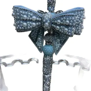 Big Beautiful Bows on Beaded Rhinestone Pens with Pearl Accents and Sparkling Design