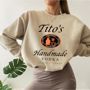 Tit0 Crewneck Sweatshirt, Tit0's Handmade Vodka Sweater, Austin Texas Label Sweatshirt, Vodka Alcohol Sweatshirt, Fan Gift