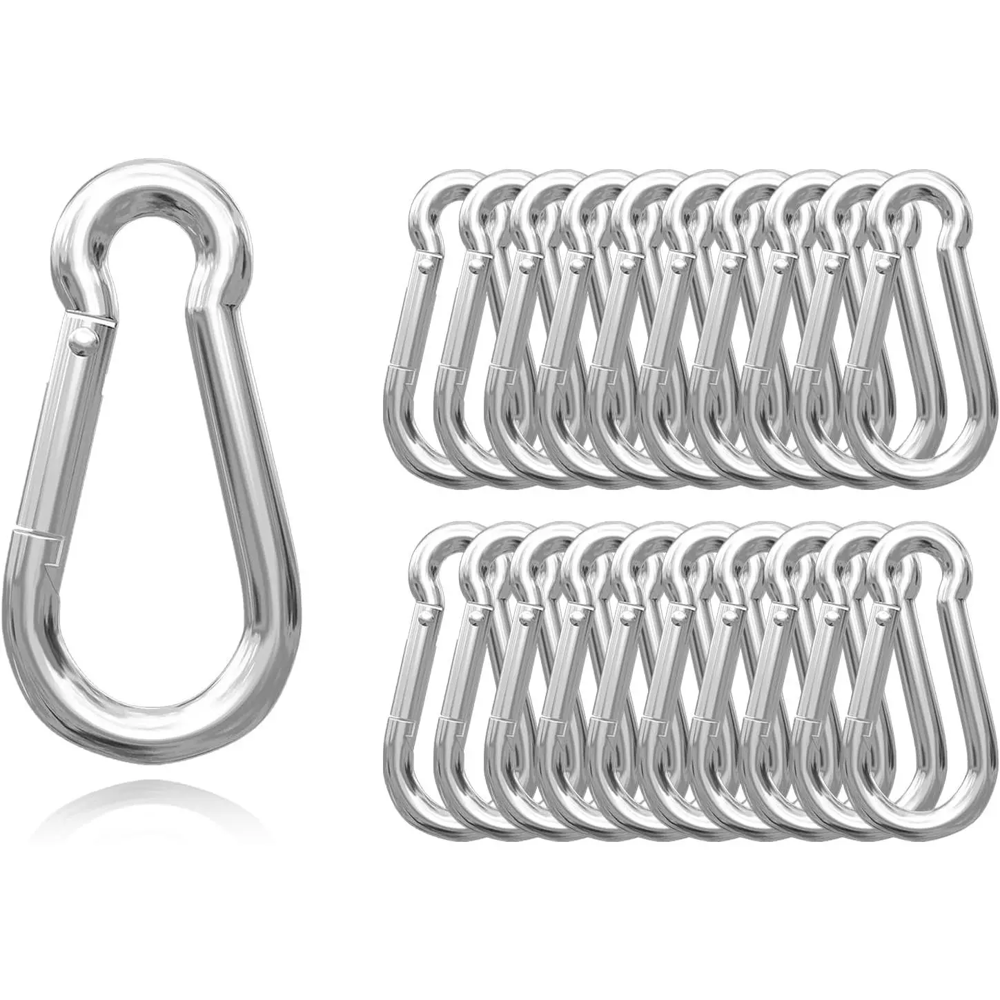 40 count M8 Spring Hook,Spring Snap Hook,550LBS Holding Capacity Spring Clips for Hammock Swing Outdoor Travel