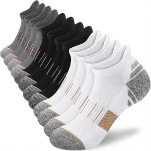 6/11pairs Women Men Ankle Socks Bottom Running Socks Mesh Boat Socks Non-slip Breathable Sports Socks Low Cut Men's Socks Women's Socks