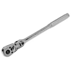 KEEN 3/8 Drive Flex Swivel Head Ratchet, 5 Lock Pos., High Polish Finish, Knurled Grips for Tight Spots, True Rotational Lock Mechanism, Flex Head Ratchet, Five Locks