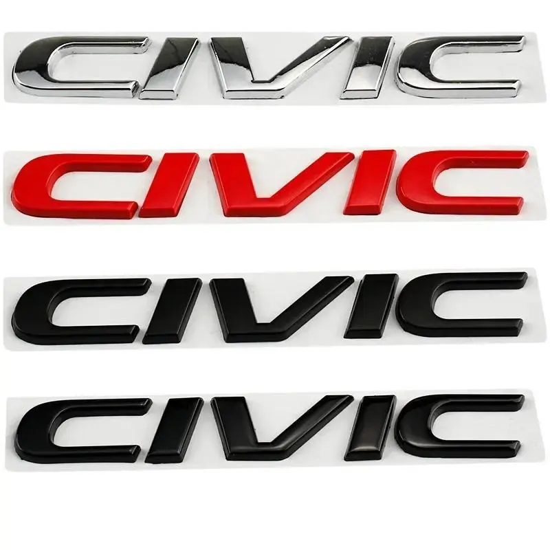 Metal 3D Car Stickers Side Fender Badge Rear Trunk Emblem Decal Styling for Honda CIVIC Logo 10th 11th 8th 2024 2023 Accessories