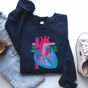 Heart Anatomy Sweatshirt or Shirt, Cardiac Nursing Gift, Nursing School Shirt, Medical School Student Shirt, Cardiologist Anatomical Heart Shirt