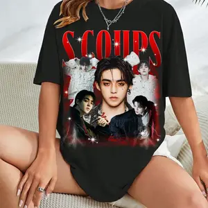 Retro S.coups Kpop T-shirt, Kpop World Tour 2025 Shirt, Kpop Concert 2025 shirt, Vintage tee, Music Streetwear Tee Top, Kpop fan gift, Men and Women
