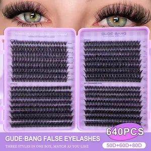 640PCS large-capacity eyelash, 50D+80D+60D eyelash suit, DIY single eyelash in various styles, soft, simple and comfortable to wear, suitable for all eye types, suitable for novices and reusable, Eyelash Extension