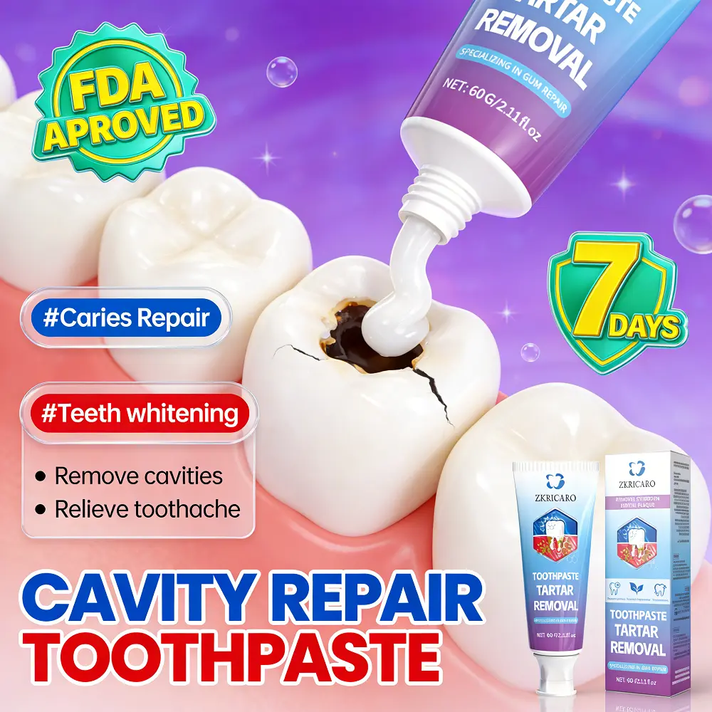 ZKRICARO Natural Hydroxyapatite Toothpaste - Herbal Enamel Strengthening, Antibacterial Remineralizing Formula with Peppermint, Chamomile, Tea Tree, for Sensitive Teeth & Teeth Whitening Needs