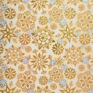 Holographic Silver & Gold Snowflakes Christmas Roll Wrap