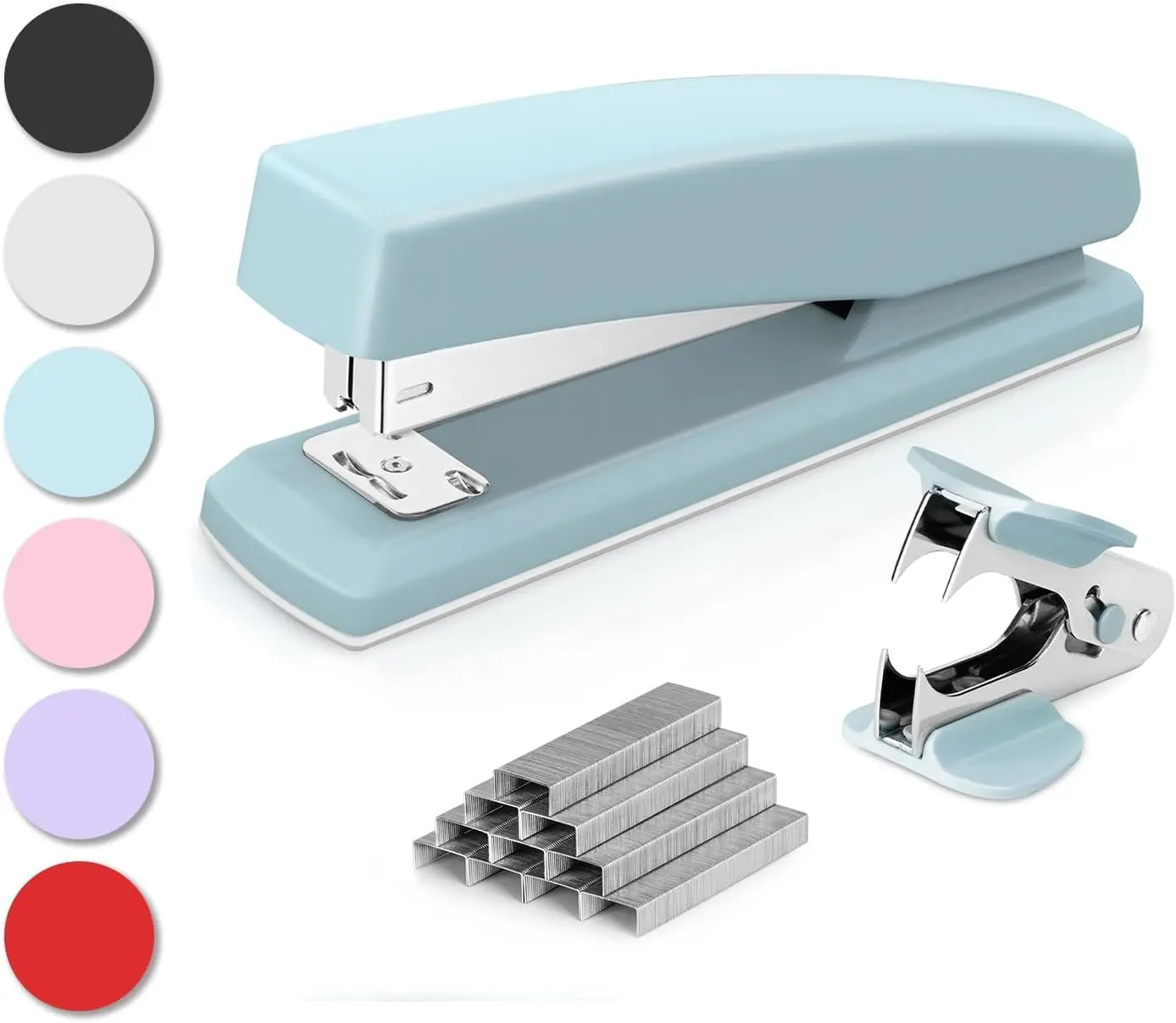 Manual Office Stapler, 25-Sheet Capacity, Includes 1000 Staples and Staple Remover, Blue