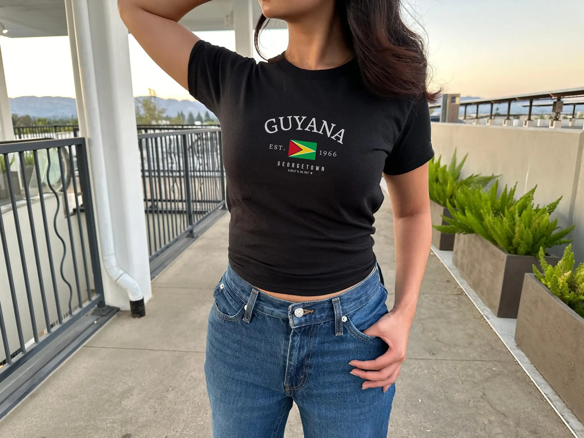 Guyana Women's Baby Tee, Guyana Y2K, Guyana, Guyana Baby Tee, Vintage 2000s 90's Baby Tee, Guyana Shirt, Guyana