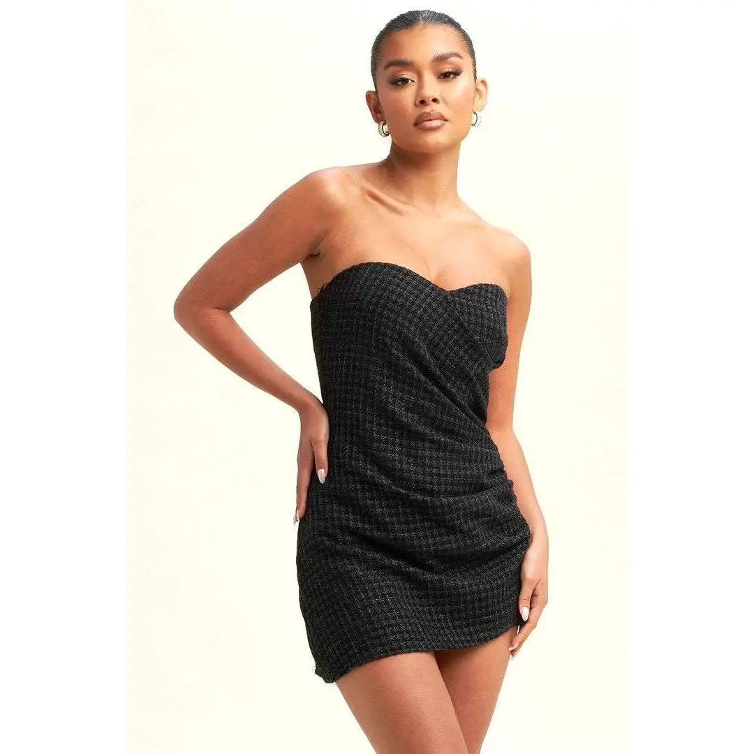 Tweed Strapless Romper