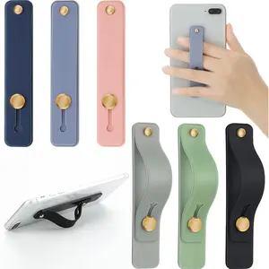 6 Pieces Telescopic Phone Grip Holder Stand with Finger Strap for Smartphones - Soft Colors No Brand