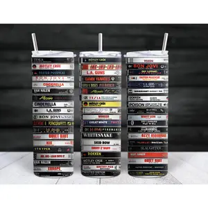 80s 90s Rock, Rock Band Cassettes, Classic Rock Gift, Classic Rock Bands, Rock Cassettes, Rock Band Tumbler, 20 oz. Skinny Tumbler