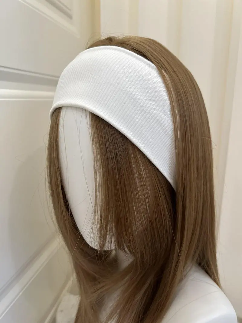 Black & White Stretch Headbands, Soft Wide Hair Bands for Effortless Clean Girl Hairstyles, Perfect for Running, Makeup, Lounging & Everyday OOTD Looks
