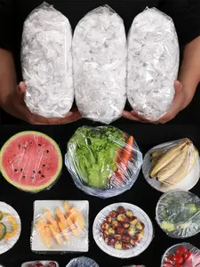 300PCS Elastic Food Covers Fresh Keeping Bags Disposable Stretchable Bowl Covers Universal Kitchen Wrap Seal Bags for Food Storage Bread Proofing and Outdoor Picnics, Adjustable Household Plastic Wrap SAOYOAS