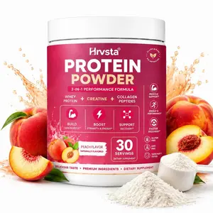 3-in-1 Whey Protein Powder | With Creatine Monohydrate & Collagen | Pure Protein Source | Supports Muscle & Energy | Strawberry & Peach Flavors | Suitable for Men & Women