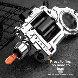 Mini Stress Relief Toy Metal Blaster Emittable Soft Bullet Gun Toy Fingertip Toys