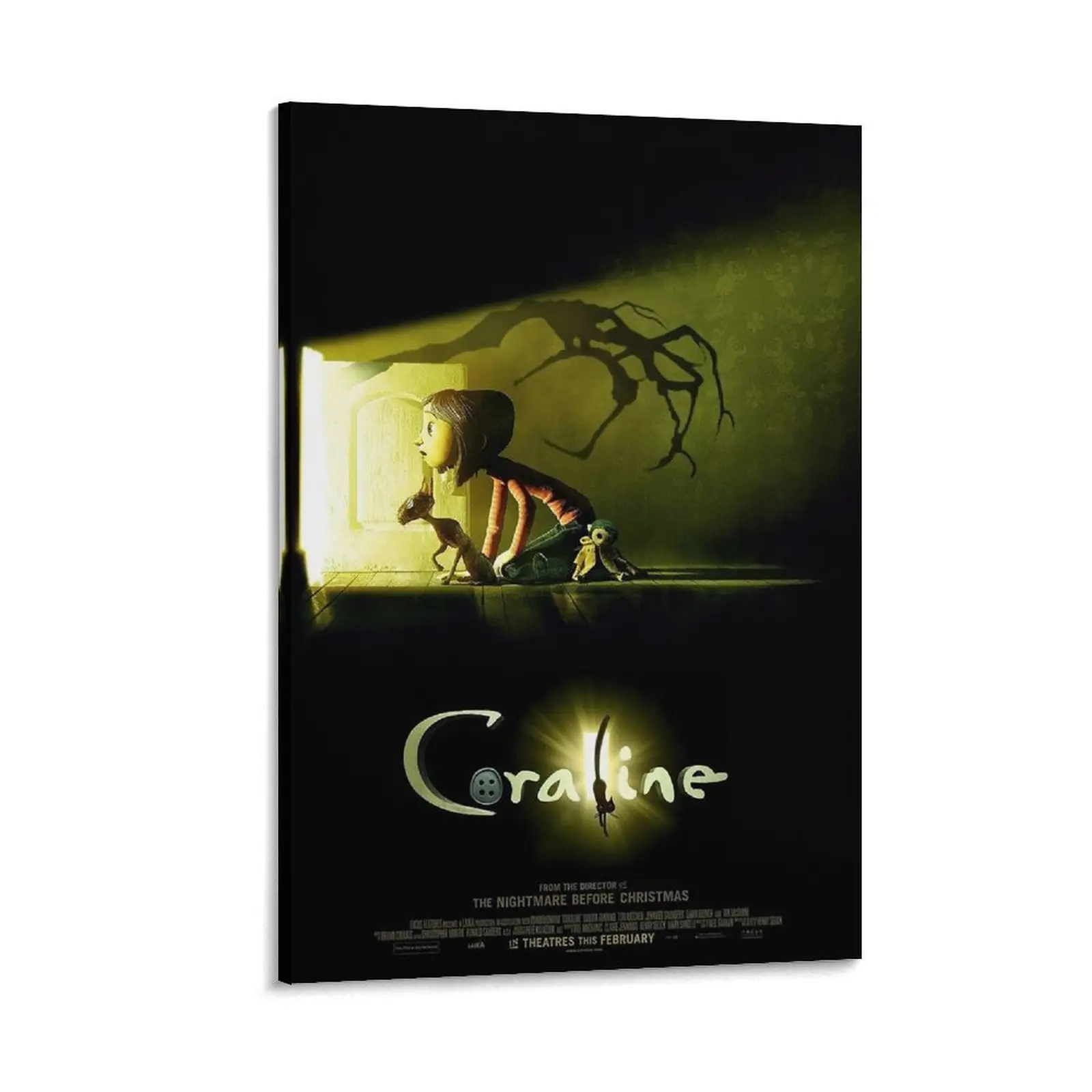 Coraline's Enigmatic Wood Frame Canvas Poster - Soft-Feel, Nursery Aesthetic Art, Bedroom Office Decor, Gift Ornament