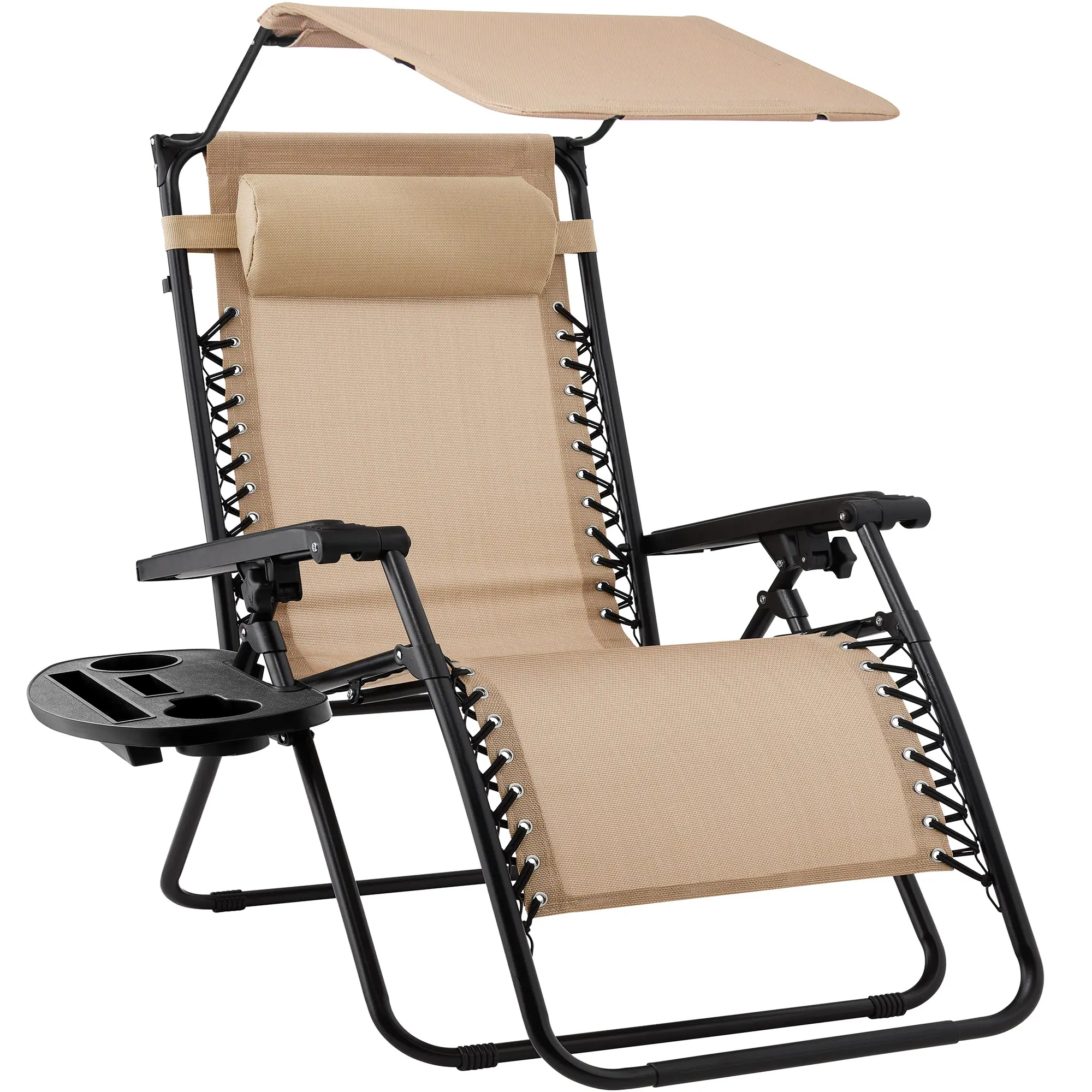 Best Choice Products Folding Zero Gravity Recliner Patio Lounge Chair w/ Canopy Shade, Headrest, Tray Best Choice Products Folding Zero Gravity Recliner Patio Lounge Chair w/ Canopy Shade, Headrest, Tray