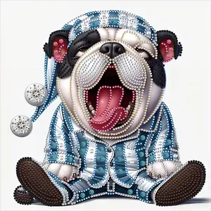 1PC 5D-DIY cute dog theme painting pattern irregular shape crystal diamond painting kit. Make holiday gifts, birthday gifts for family, friends, decorative diamond painting art kit for indoor walls and desktops. Optional photo frame