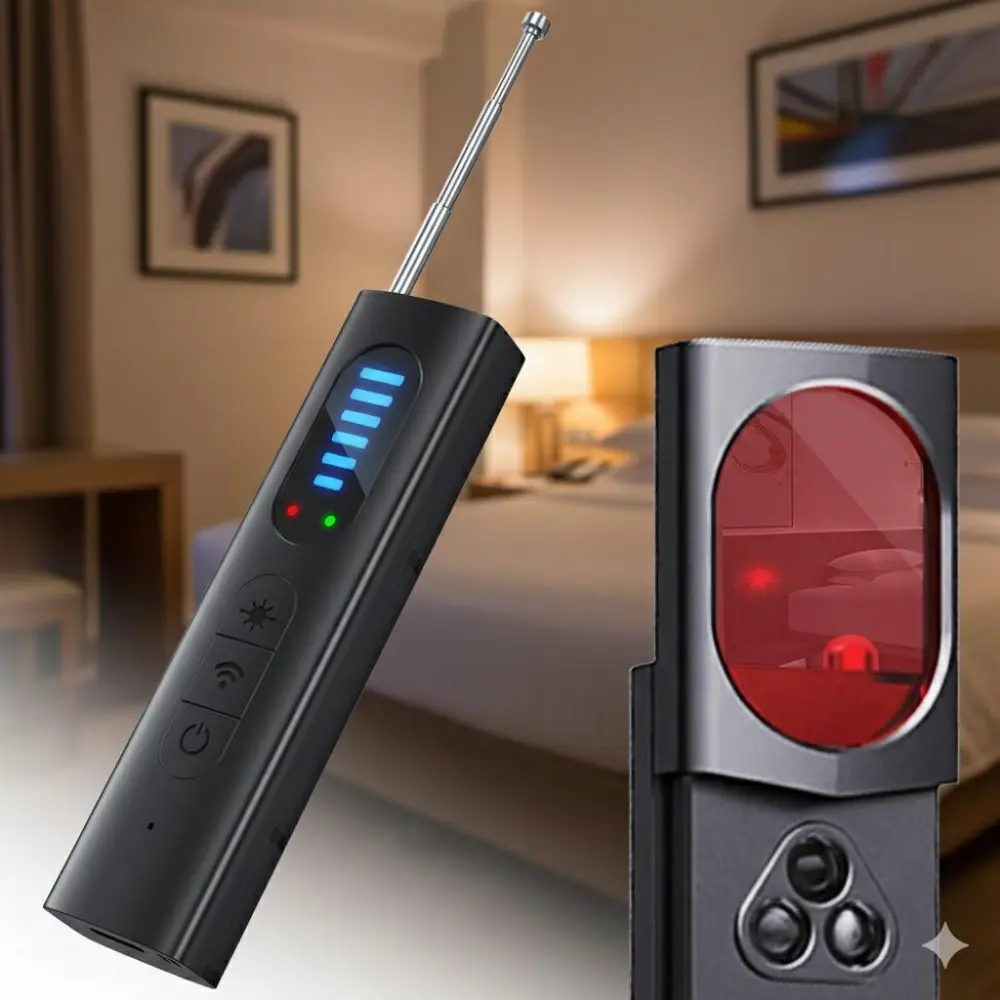 Portable Anti-Surveillance Detector: All-Band Wireless Signal Alert, GPS/Radio Tracker & Hidden Camera Finder. Compact 3-in-1 Professional Device for Home, Office & Car Security. Security Systems For House