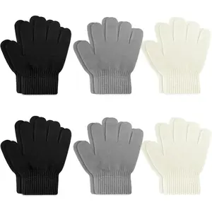 X-GLV04  6 Pair Baby Gloves Toddler Gloves Toddler Winter Gloves Kids Gloves Winter Stretchy Knit Gloves for Kids Boys Girls