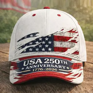 POD sunshade baseball cap, versatile digital print fashion cap, USA 250th anniversary commemorative hat
