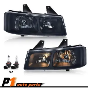 Fit For 03-2019 Chevy Express GMC Savana Van Pair Smoke / Chrome Headlights
