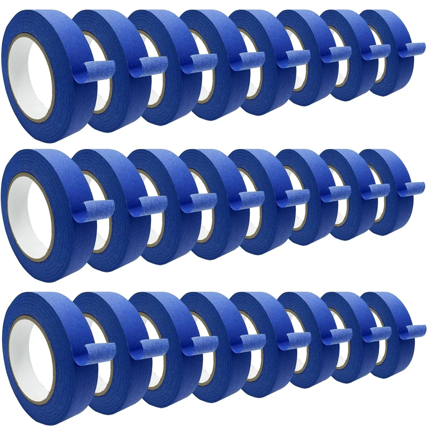 Blue Painter Masking Tape 24 Pack, 0.94 Inch Wide 60 Yard Crepe Paper Painting Tape, Medium Tack Adhesive Clean Removable 14 Days No Residue Mask Tape, UV & Moisture Resistant Multi-Surface Tape for Painting Crafts Wall Furniture Indoor Outdoor