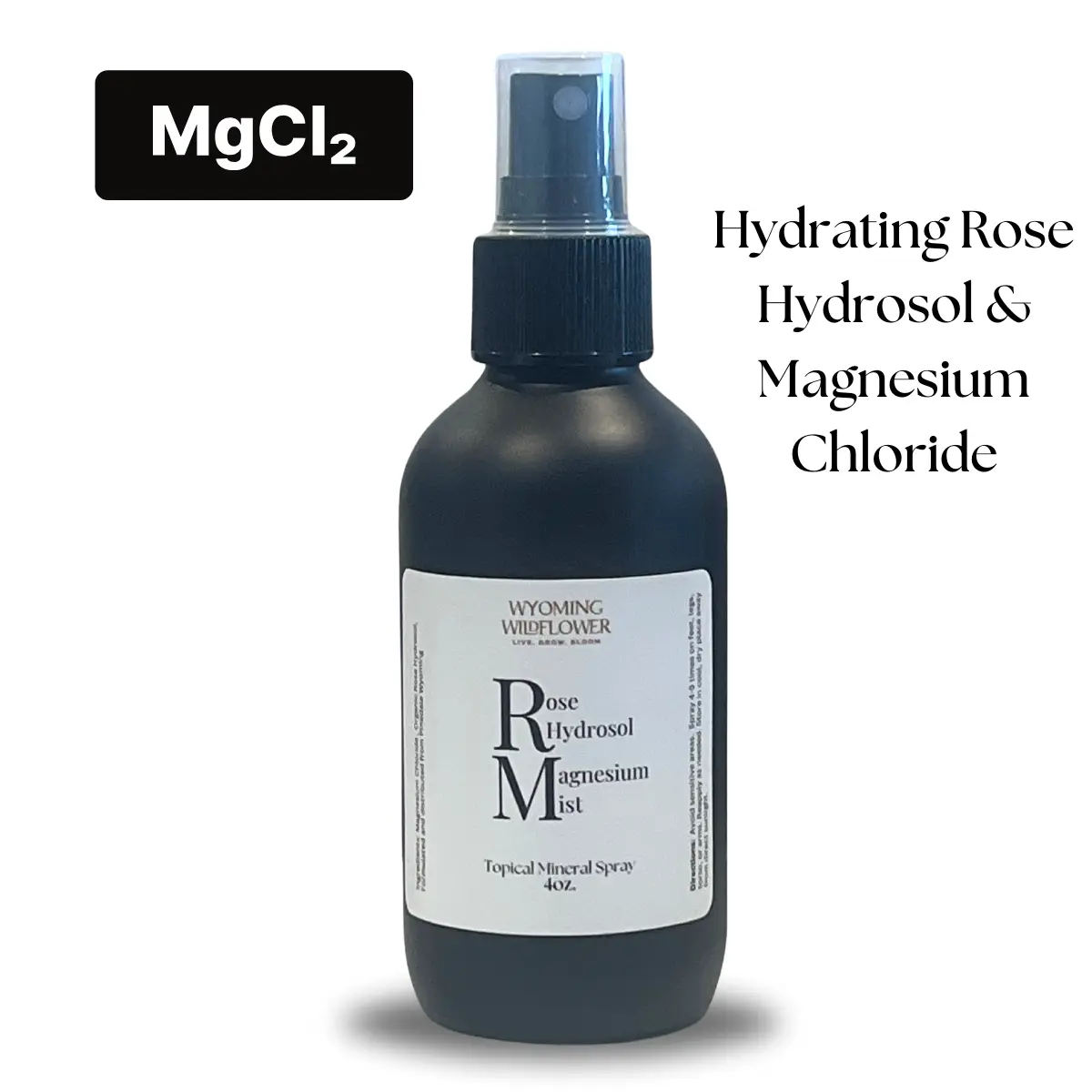 Magnesium Mist w/ Rose Hydrosol- Stress Relief, Hydrating, Sleep Aid, Muscle Relaxation, Mood Boost, High Magnesium Absorption, Tension Relief Comfort