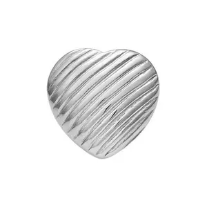 Stately Steel Striped Heart Ring