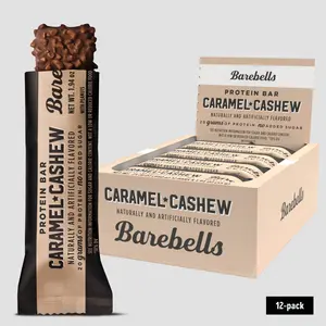 Barebells Protein Bars Caramel Cashew - 20g High Protein Treats - Chocolate Nutrition Bar with 1g Total Sugars - On-The-Go Breakfast or Post-Workout Snack