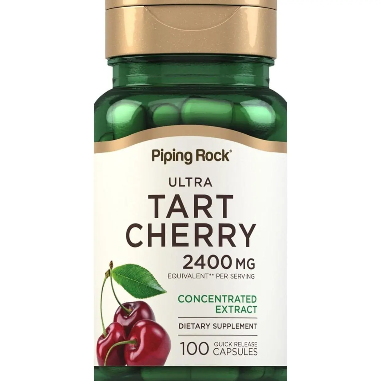 Piping Rock Tart Cherry Capsules | 100 Count | Concentrated Extract | Non-GMO, Gluten Free Supplement