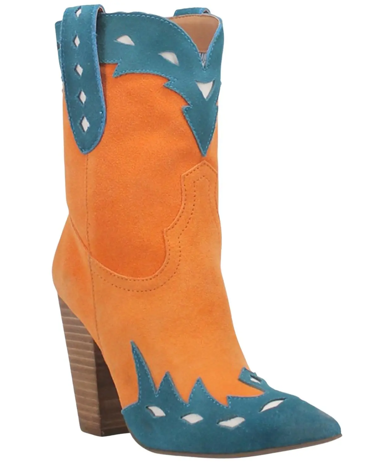 Dingo Women's Spicy Underlay Suede Leather Western Booties Snip Toe - Di716