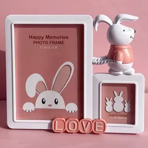 Creative Photo Booth Frame Set, Cute Rabbit Cartoon Standee, Ideal for Photography Props, Fun and Unique Design, Perfect for Parties