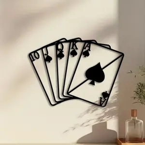 1pc Vintage Poker and Spade Metal Western Wall Art, Vintage Poker and Spade Statue Mural, Perfect for Room, Home, Office Decor, New Year Decor, Ideal Gift for Poker Enthusiasts autumn home decor