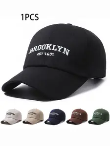 Brooklyn Est 1631 Embroidered Baseball Cap Unisex Adjustable Sun Hat, Adjustable Snapback Cap, Casual Street Style, Vintage Retro Design, All Seasons, Adjustable Outdoor Cap