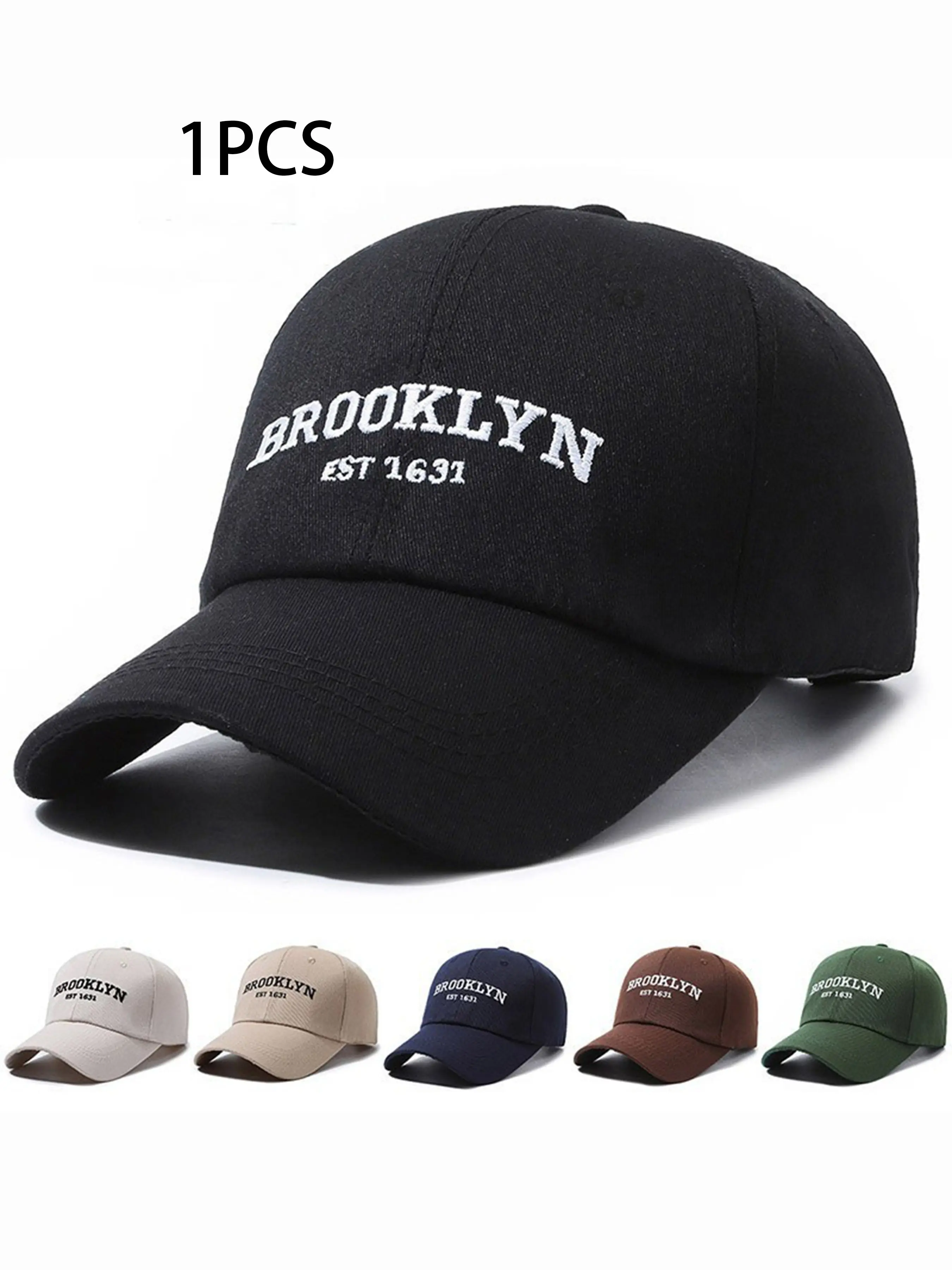 Brooklyn Est 1631 Embroidered Baseball Cap Unisex Adjustable Sun Hat, High Quality Hat, Adjustable Snapback Cap, Casual Street Style, Vintage Retro Design, All Seasons, Adjustable Outdoor Cap